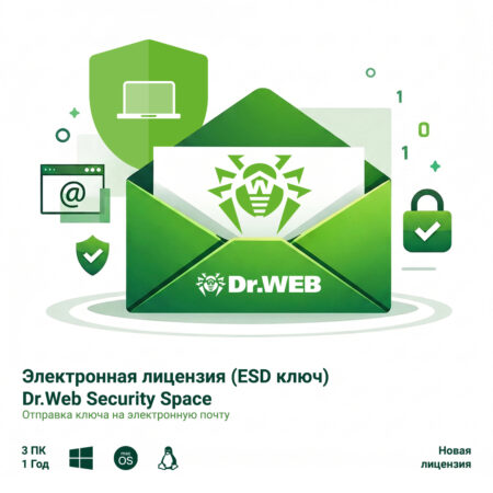 Электронная лицензия (ESD ключ) Dr.Web Security Space 12М 3 ПК новая