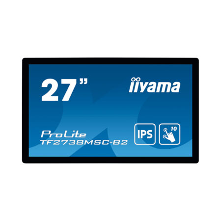 Монитор, iiyama, ProLite PL2738M, TF2738MSC-B2 A, TOUCH, 27", Open Frame, 1920x1080, IPS, 16:9, 60 Гц, 500 кд/м2, 5 мс, 16.7М, 1000:1, 178/178, DVI*1, HDMI*1, DP*1, Speakers 2 x 3W, landscape, portrait, face-up, Черный