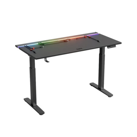 Компьютерный стол, 1STPLAYER, FAST-1470-RGB-BK, Поверхность - МДФ, Основание - алюминий, 2 коробки ( Столешница и ножки) 145х70х122, Черный