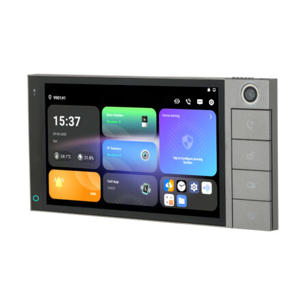 Домофонная система, Dahua, DHI-SCP3024B-CBZ, Android 14, 7 дюймовый сенсорный экран, Оснащенное встроенным датчиком освещенности, устройство автоматически регулирует яркость экрана для комфортного просмотра.Wi-Fi 2.4 ГГц