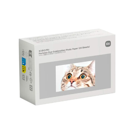 Фотобумага, Xiaomi, Portable Dye-Sublimation Photo Paper (20 Sheets), BHR082NGL/KDXZRSHHT20S, Для фотопринтера Xiaomi Portable Photo Printer Pro, Размеры фотобумаги 2 x 3 дюйма 50 x 76 мм, 20 листов, Глянцевая