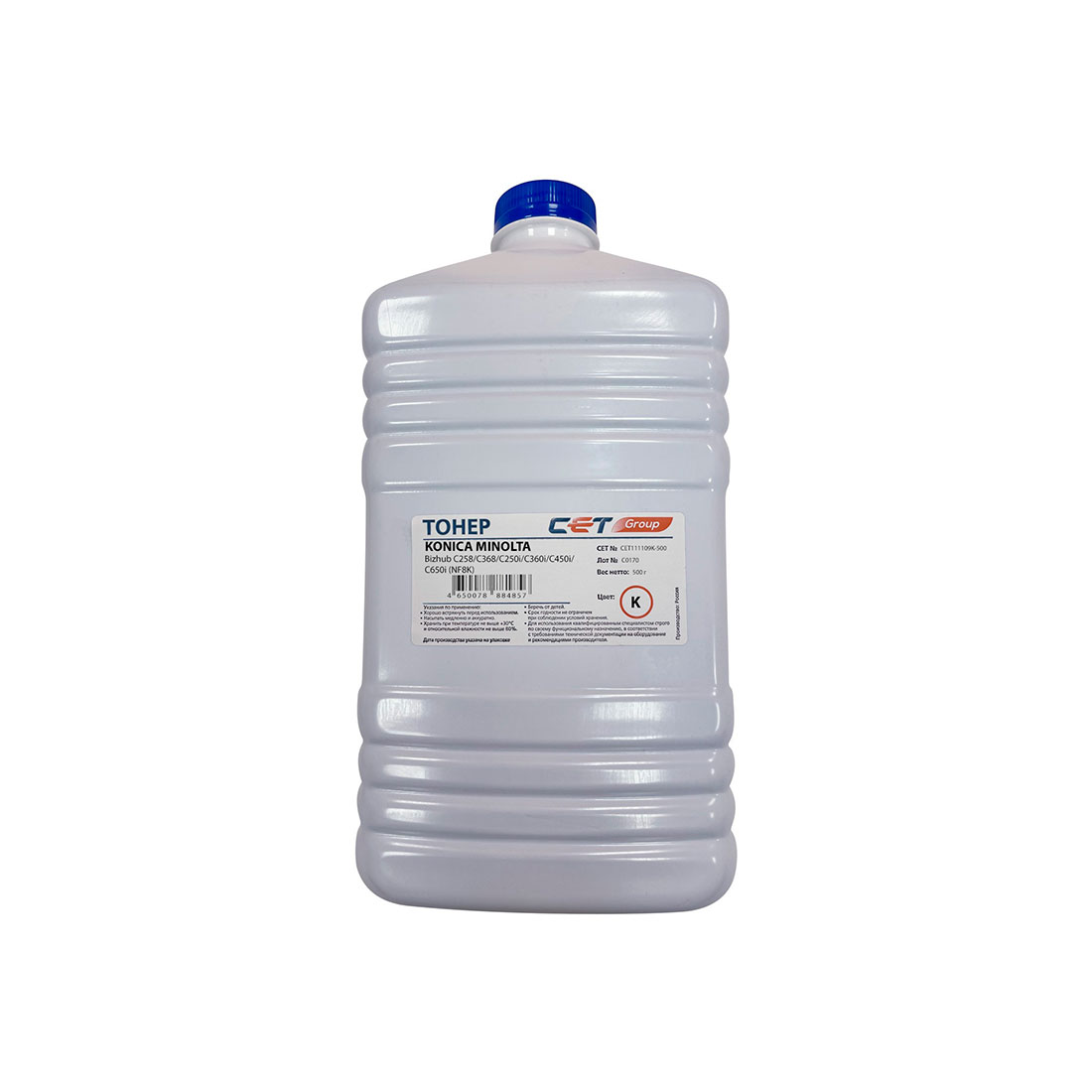 Тонер, CET, CET111109K-500, Чёрный, NF8K, TN-324, Для картриджей KONICA MINOLTA Bizhub C258/C368/C287/227, 500г/бут.