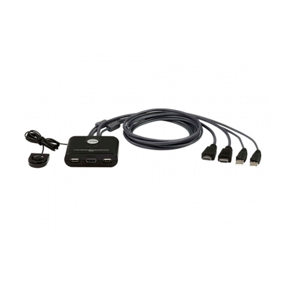 Кабельный КВМ-переключатель, ATEN, CS22HF-AT, 2-Port, USB, FHD HDMI, Cable KVM Switch