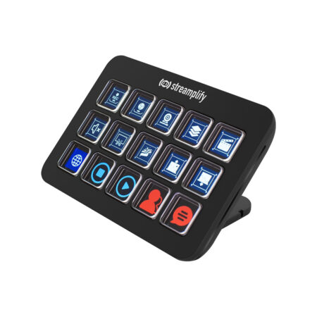 Стриминговый контроллер, Streamplify, STREAMING DECK-LCD 15 KEYS W/HUB BLK, 15 ЖК-клавиш, Type-C, USB 3.0x2, 133x94,5x19,7мм, Черный