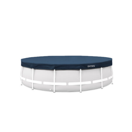Тент для каркасных бассейнов диаметром 457 см Deluxe, INTEX, 28083, Трехслойный PE, Всесезонный, Усиленный, Тёмно-синий, Цветная коробка