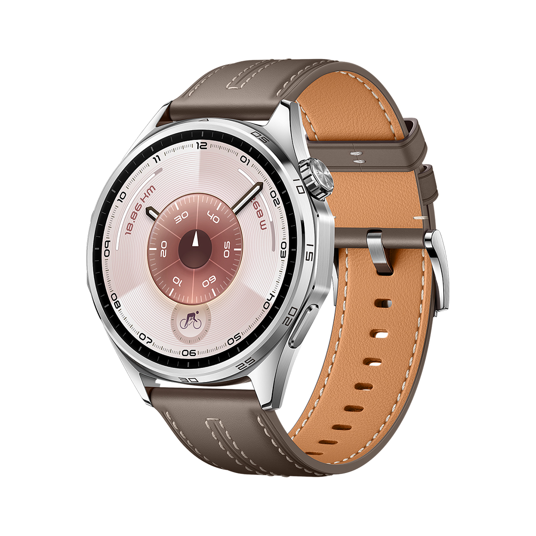 Смарт часы, Huawei, Watch GT 6 ATM-B19 46mm, Дисплей 1.47" цветной AMOLED-экран, Разрешение 466 x 466, Водонепроницаемые (5 АТМ), Atum-B19L, (Brown - Коричневый), (Grey Composite Leather Strap) Серый