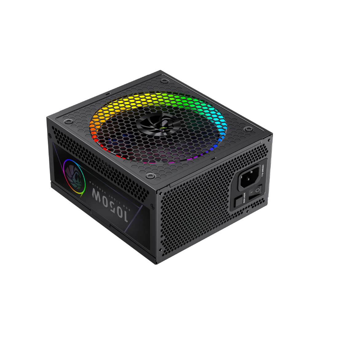 Блок питания, Gamemax, RGB 1050G Gold, 2109-1050B0043, 1050W, ATX, ATX, Вентилятор 14см, 20+4 pin, 4*PCI-E 6+2 pin, 10*SATA, 3*Molex, 16*4+4 pin, 150*165*86mm мм, Черный