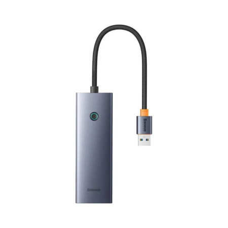 Концентратор, Baseus, UltraJoy Series 4-Port (B0005280B811-10), USB-A to USB 3.0*4+USB-C 5V, Серый