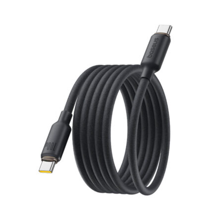 Интерфейсный кабель, Baseus, Foamed Silicone Pro Magnetic (E0426D00), USB-C to USB-C 100W, 1m Черный
