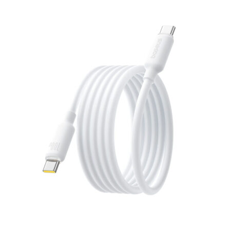 Интерфейсный кабель, Baseus, Foamed Silicone Pro Magnetic (E0426D01), USB-C to USB-C, 100W,1m, Белый