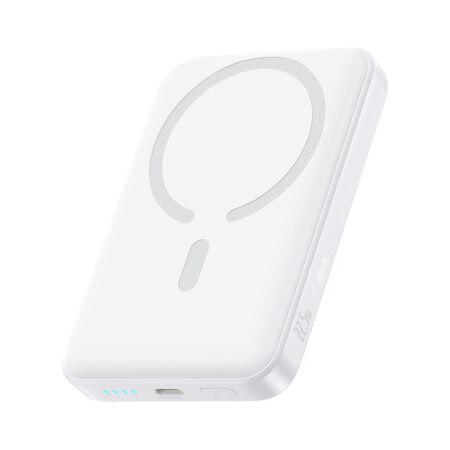 Портативный внешний аккумулятор, Baseus, EnerFill FM11 Ultra-Mini Magnetic, P1008210E213-00, 10000 мА·ч, 37 Вт·ч, Проводная зарядка 22,5 Вт, Беспроводная зарядка 15 Вт, MagSafe, Магниты N52, USB-C, LED-индикатор, Кабель USB-C–USB-C 30 см, 104  69,8  18 мм, 209 г, Белый