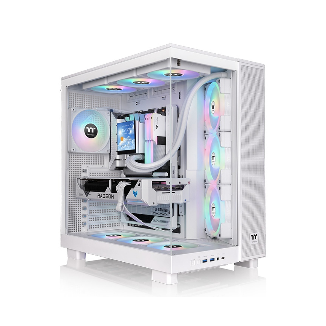 Компьютерный корпус, Thermaltake, View 380 XL TG ARGB Snow, CA-11E-00M6WN-00, ATX / m-ATX / m-ITX, 1*3.5"/2*2.5", Высота кулера до 160 мм, Длина VGA до 415 мм, 471 x 288 x 469 мм, Без Б/П, Белый