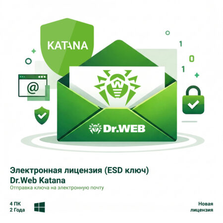 Антивирус, Dr.Web, Katana 24М 4 ПК, новая лицензия, на 4 ПК на 24 месяца