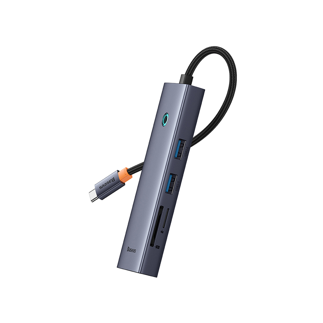 Док-станция, Baseus, UltraJoy Series 7-Port HUB Docking Station, Space Grey, (Type-C to HDMI4K@60Hz*1+USB3.0*2+PD*1+RJ45*1+SD/TF3.0*1), B00052805813-00, Черный