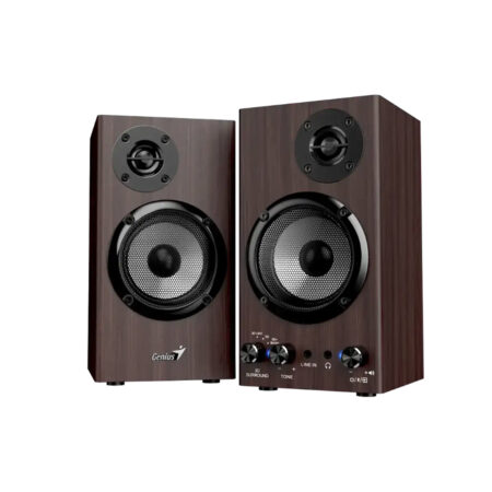 Колонки, Genius, SP-HF520BT, 2.0, 40-20 кГц, Bluetooth 5.3, MDF, RMS, 75 дБ, 3D Surround / с усилением басов, Коричевый