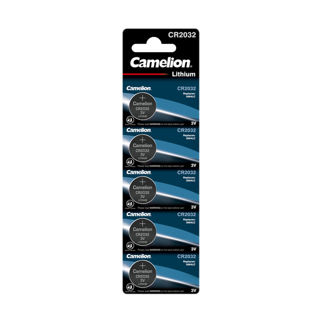 Батарейка, CAMELION, CR2032-BP5, Lithium Battery, CR2032, 3V, 220 mAh, 5 шт. в блистере
