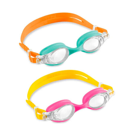Очки для плавания Kids, INTEX, 55694, Пластик, 3-8, Розовые/Зелёные в ассортименте, Блистер