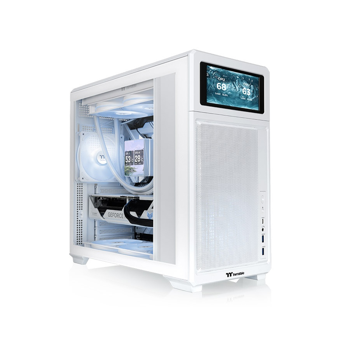 Компьютерный корпус, Thermaltake, TR300 TG Snow, CA-11M-00M6WN-00, Mini ITX/Micro ATX/ATX, 2*3.5"/3*2.5", Высота кулера до 165 мм, Длина VGA до 410 мм, 419 x 205 x 467 мм, Без Б/П, Белый