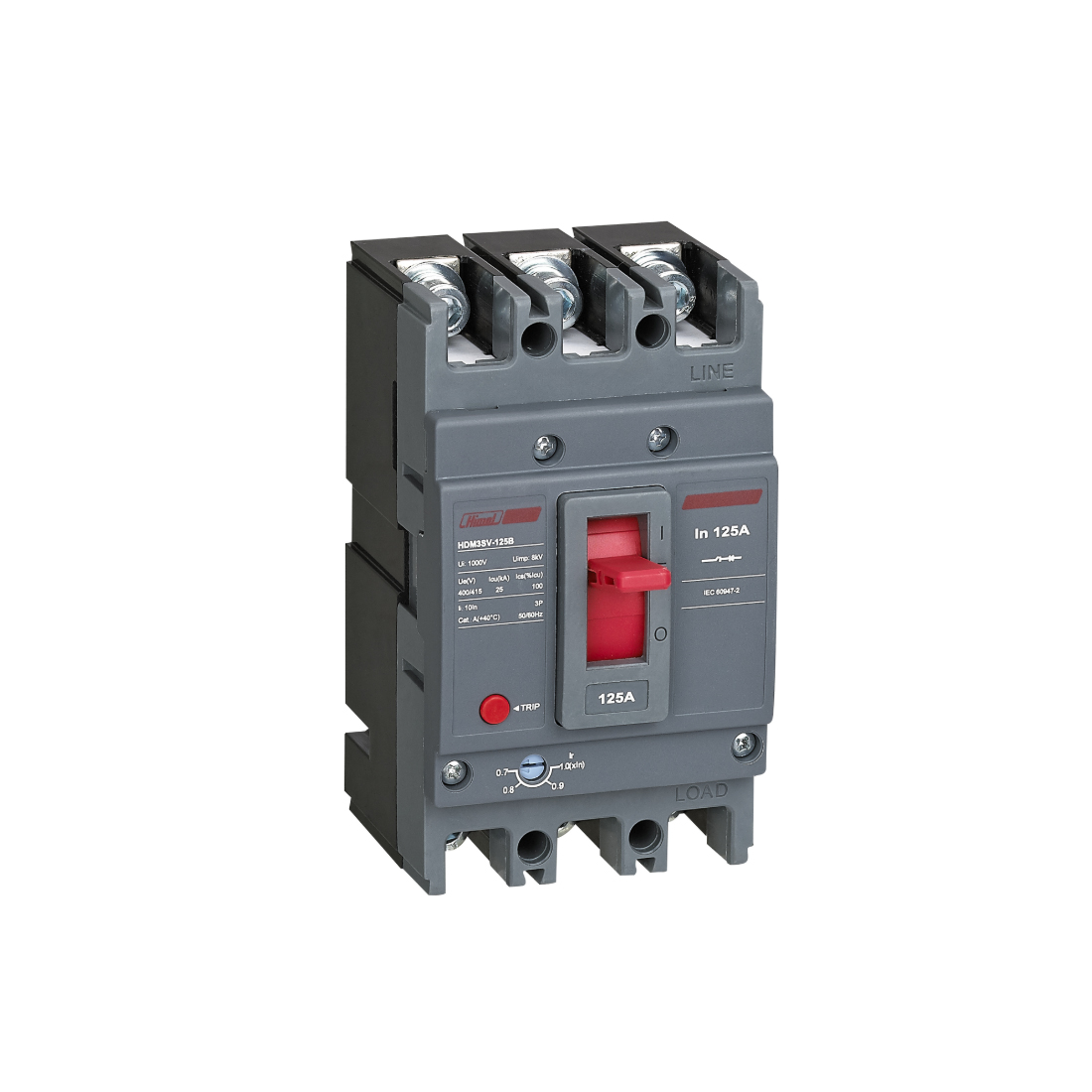 Автоматический выключатель, Himel, HDM3SV125B08031N, HDM3SV-125B 3P 80A 25kA с регулировкой