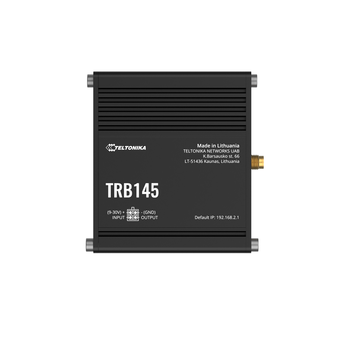 Сетевой шлюз, Teltonika, TRB145, LTE Cat1 10/5Мбит/с, RS485, Modbus/DNP3, 1RS485, MicroSIM, 9–30В, промышленное исполнение.
