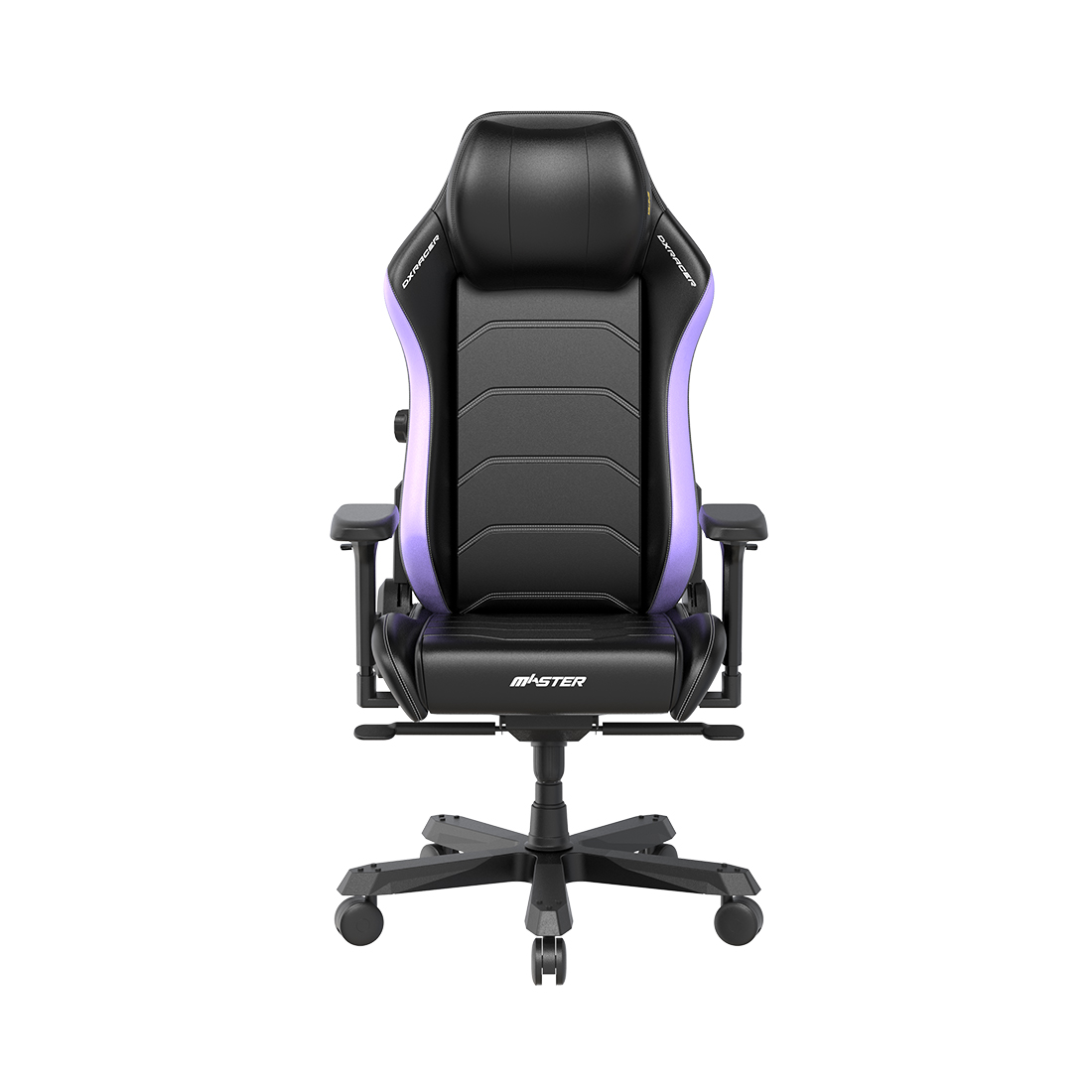Игровое компьютерное кресло, DX Racer, GC/XLMF24LTA/NV, Master series, Рекомендуемый рост: до 190 см, Рекомендуемый вес: до 130 кг, Эко-кожа, Металлическая основа кресла, Угол наклона 135°, Механизм качания: мультиблок, 4D подлокотники, Черный-фиолетовый