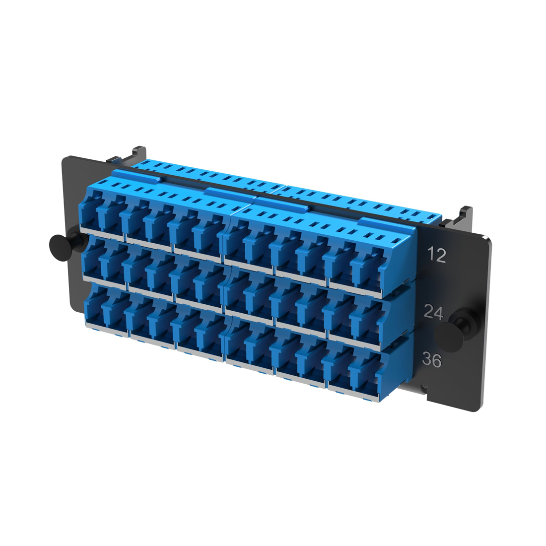 Адаптерная планка, DKC, RNAP18L1UST, 18xLC-UPC Duplex адаптеров (цвет адаптеров - cиний), (c интегрированными шторками), OS2, 1 HU
