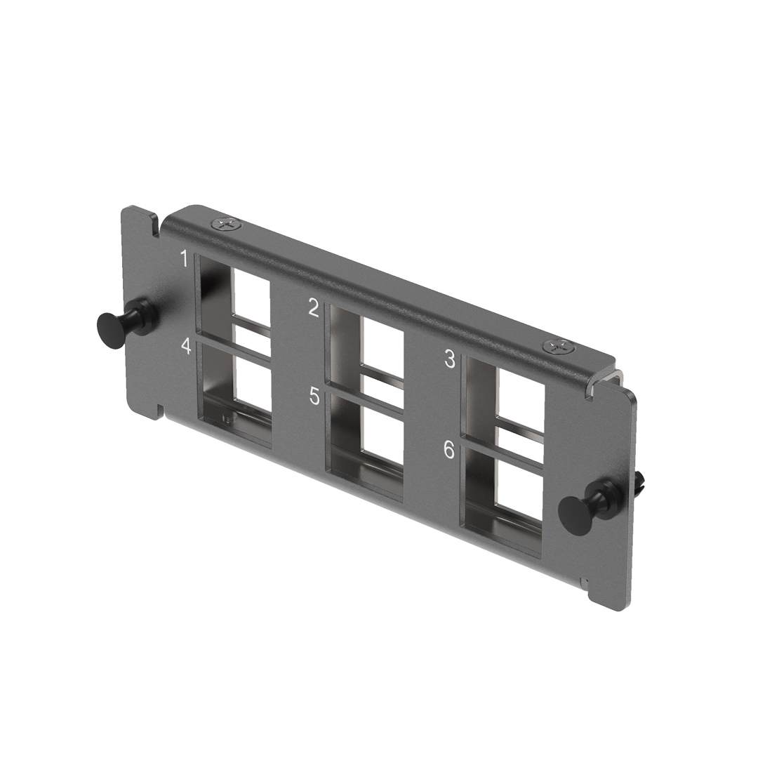 Адаптерная планка, DKC, RNAP6KN, 6xRJ45 типа keystone, неэкранированная, 1HU, черная