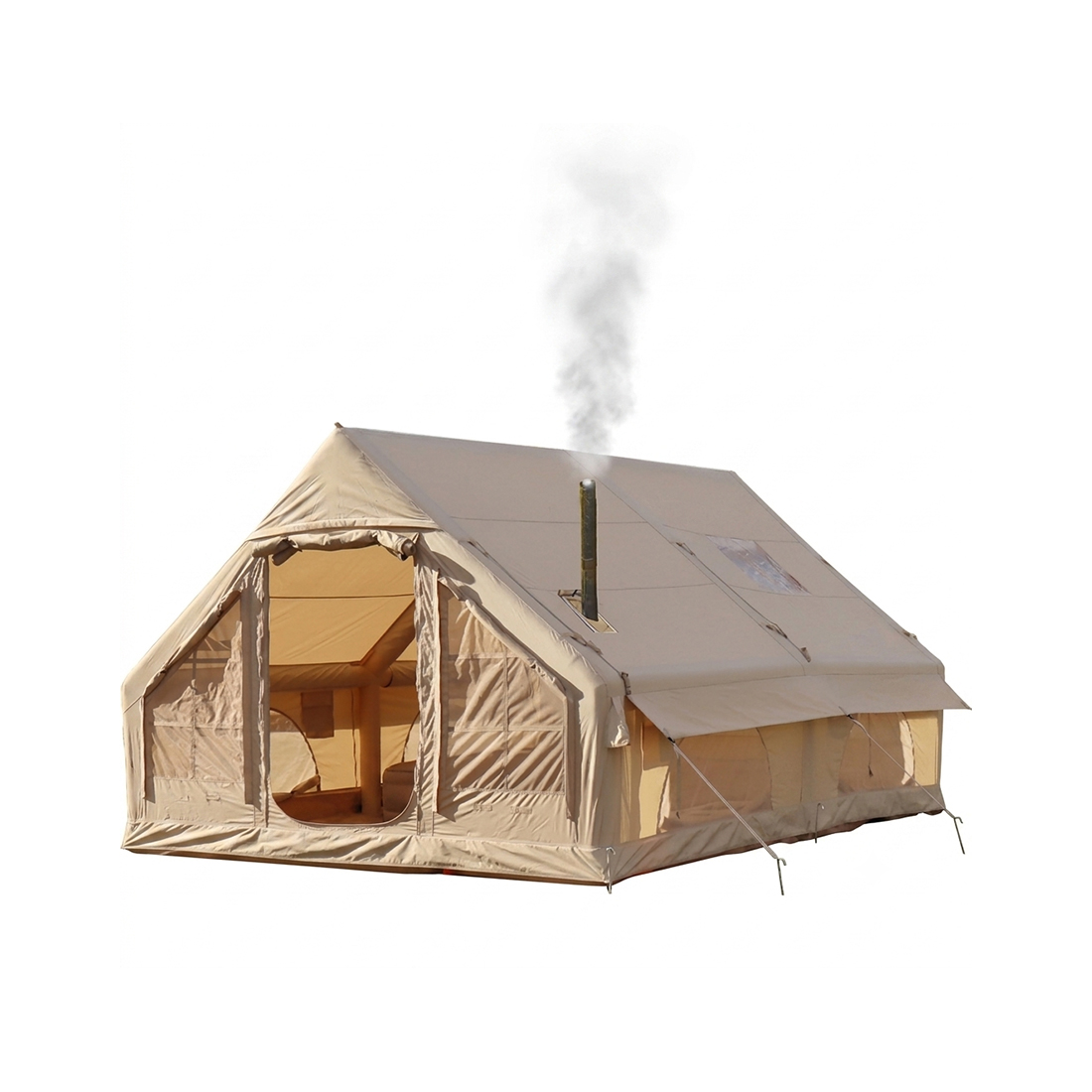 Палатка, XG Aurora Camping, 2605-B, Надувной, Двухсторонняя, 300 x 400 x 210 cm, Насос, Сумка, Бежевый, Коричневая коробка