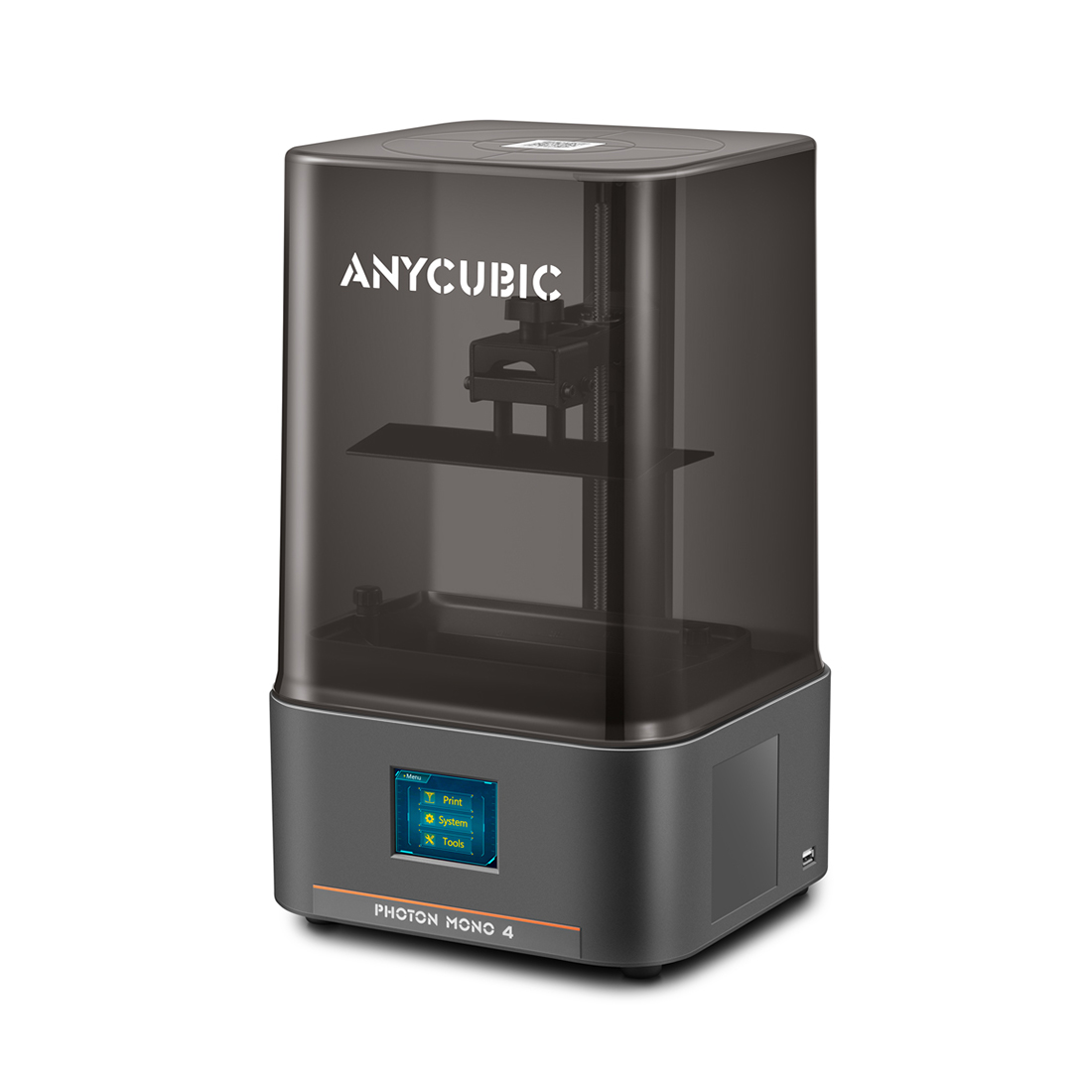 Фотополимерный 3D принтер, Anycubic, Photon Mono 4 PM40BK0A-O, 2.2 литра, 153.4х87.04х165 мм, до 70 мм/ч, Экран 7" 10K (LED), 4-точечная калибровка, Сенсорный дисплей 2.8", USB