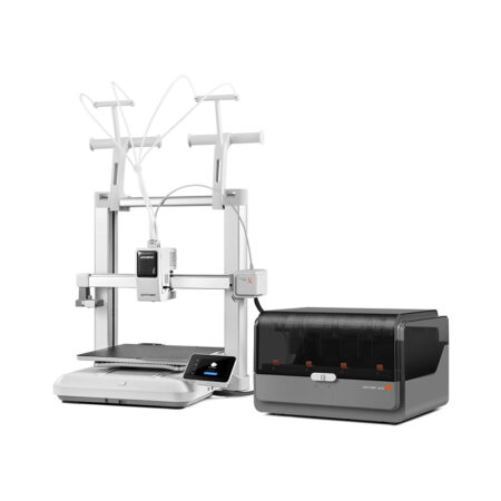 Филаментный 3D принтер, Anycubic, Kobra X Combo KBXCWH0B-O, 260х260х260 мм, до 600 мм/с, FDM, Многоцветный модуль для катушек ACE 2 Pro (4-цветная печать, расширяемая до 19 цветов), Температура сопла до 300°C, Сенсорный дисплей 3.5", USB, Ethernet, Wi-Fi