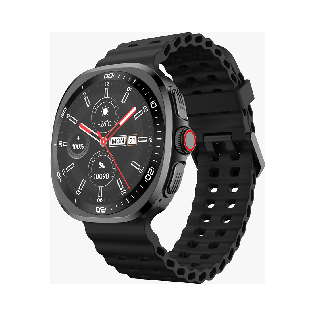 Смарт часы, TECNO, Watch Neo, WN01, Дисплей 1.43" цветной AMOLED-экран, Разрешение 466 x 466, Водонепроницаемые (IP68), Вес 56 гр, (Black) Чёрный