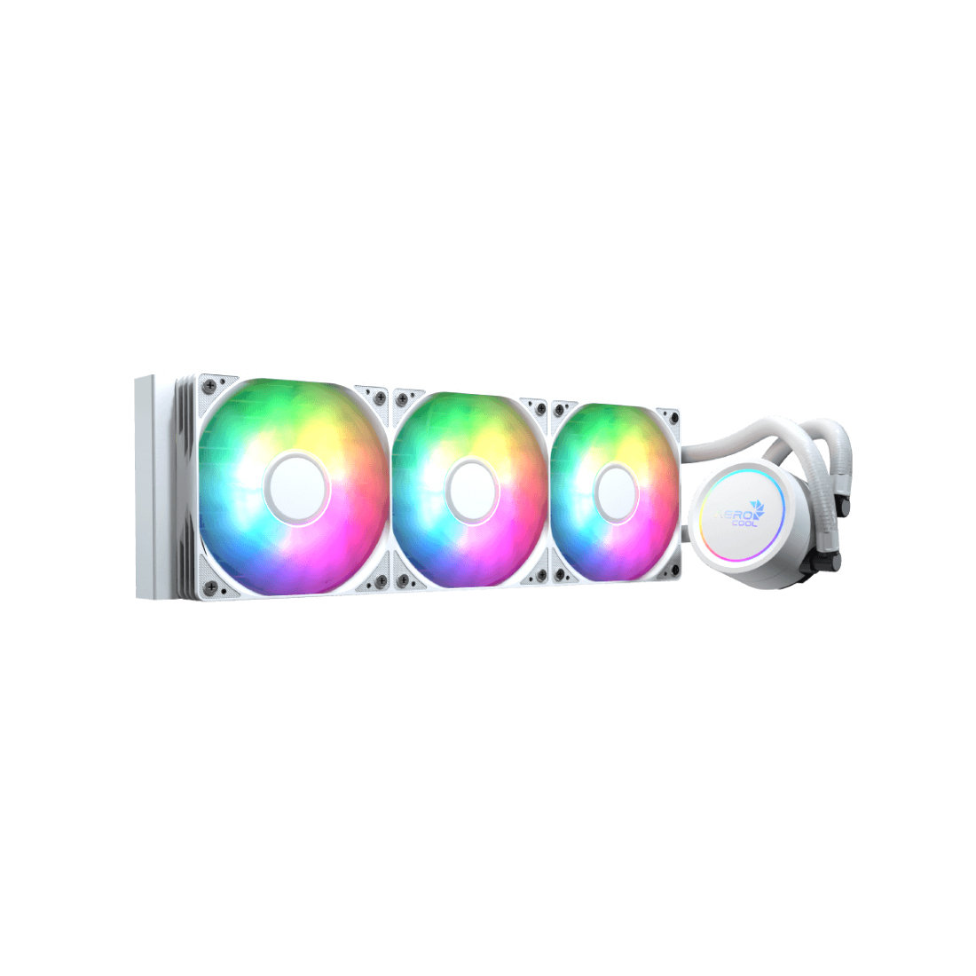 Кулер с водяным охлаждением, Aerocool, Abyss L360R WH, Intel 1851/1700/1200/115х и AMD AM5/AM4/, TDP 320W, 3*120мм ARGB, 600-3000RPM±10%, 81,5CFM, 38 dB(A), Белый