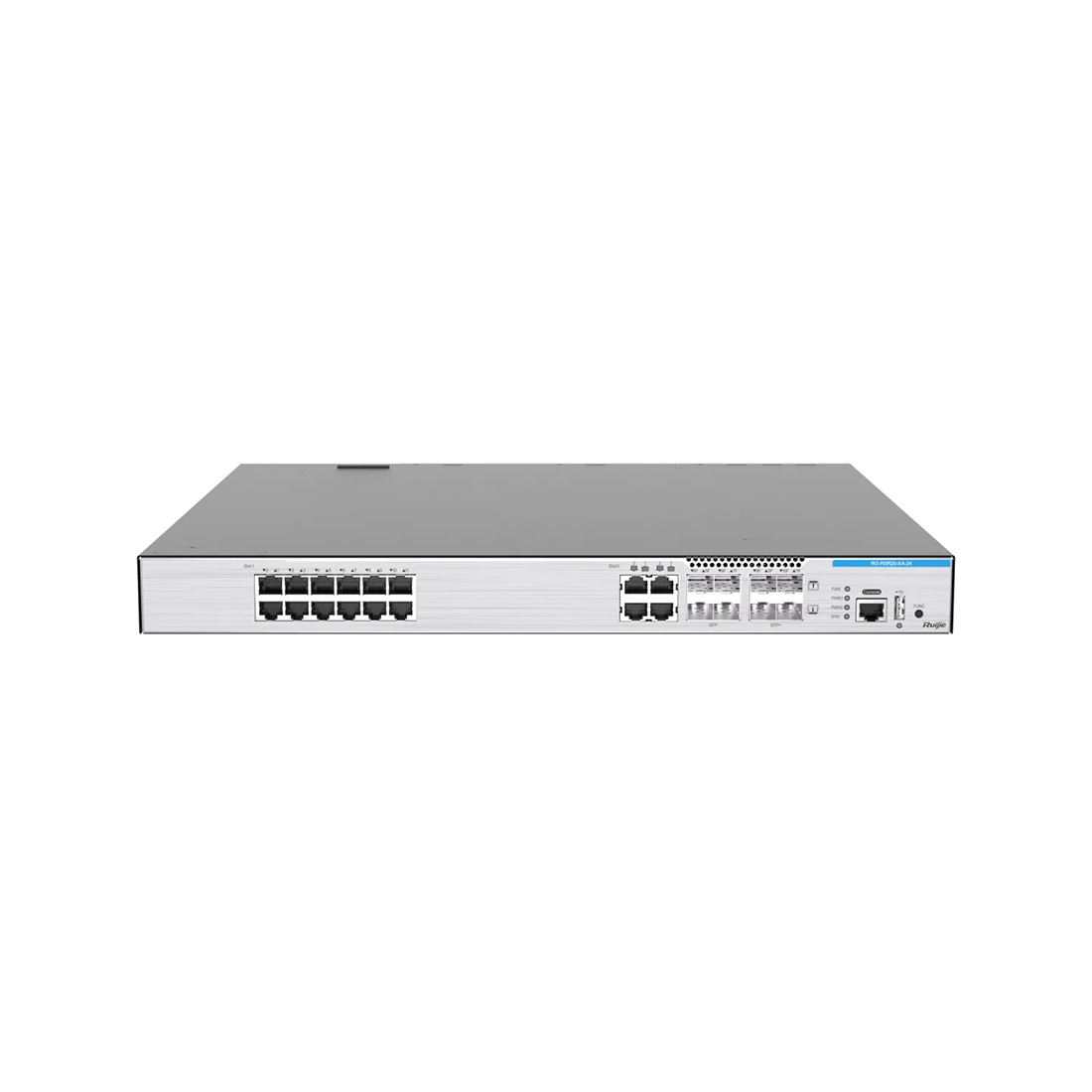 Маршрутизатор, Ruijie, RG-RSR20-XA-24, 12xWAN (4xGE RJ-45, 4xGE SFP, 4x10GE SFP+) + 12xGE LAN, 4 слота HSIC, USB, Console, 2 модульных блока питания с резервированием, IPv4/IPv6, VPN, QoS, ACL, стоечный 1U
